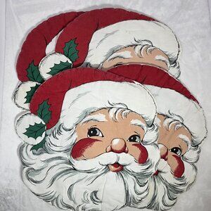 "Holiday Classics"  Vintage Santa set of 4 Placemats Cotton